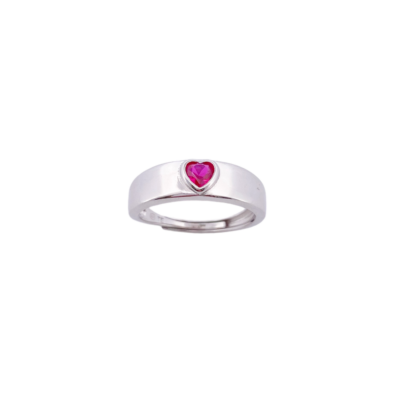PLAIN RING WITH HEART CZ