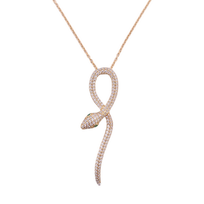 SNAKE NECKLACE WITH CZ