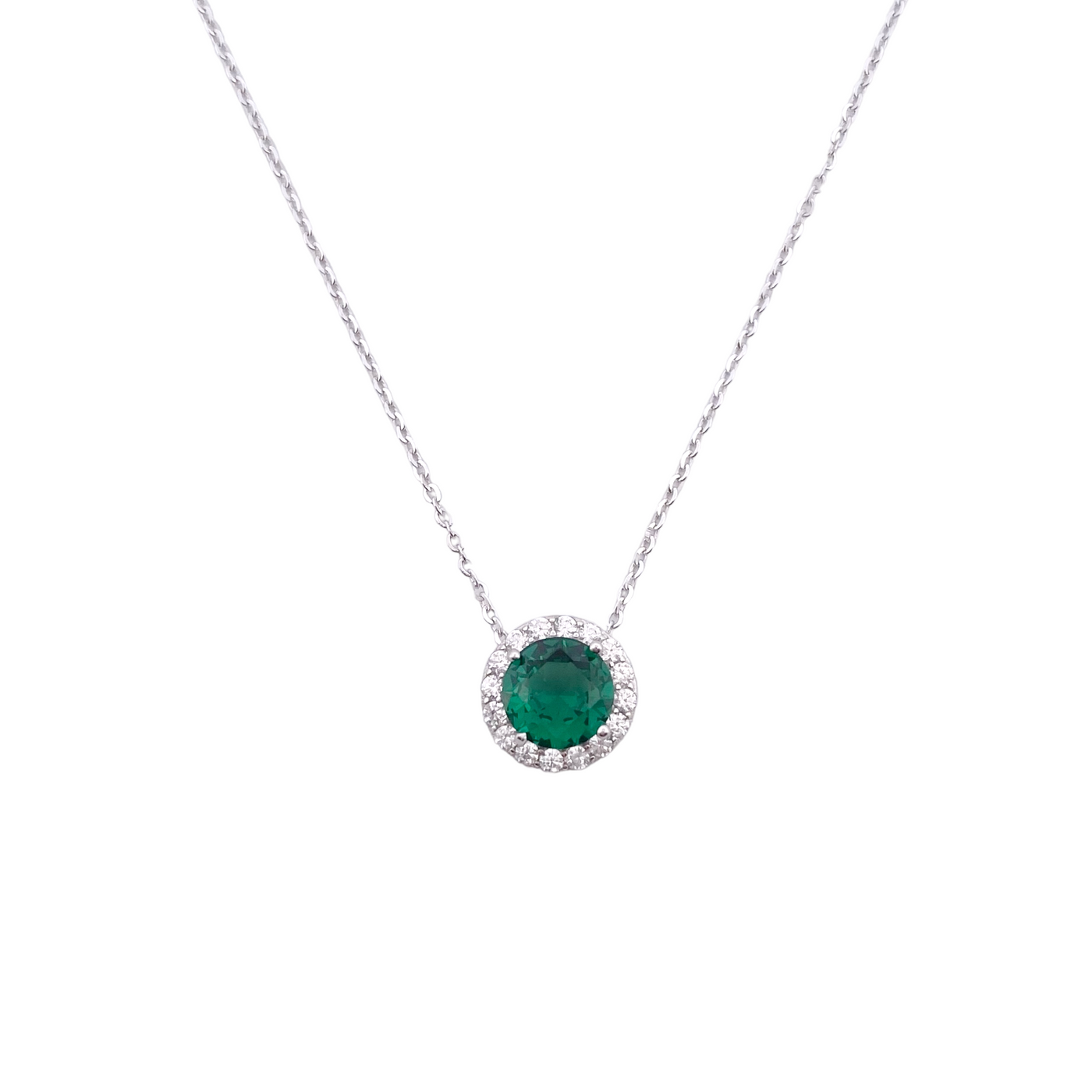 SILVER NECKLACE WITH ROUND CZ