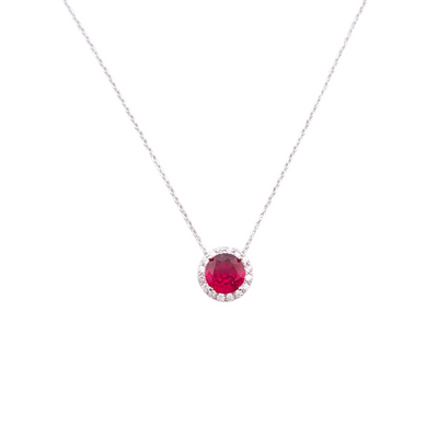 SILVER NECKLACE WITH ROUND CZ