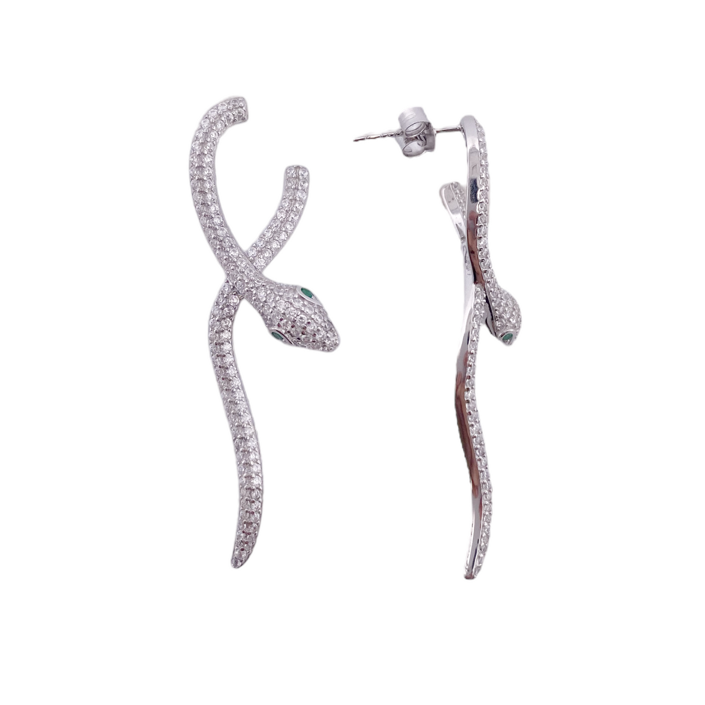 SNAKE EARRINGS WITH CZ