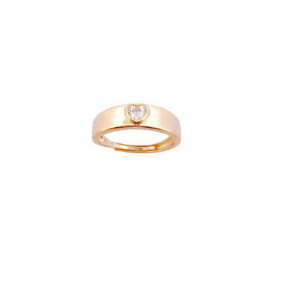 PLAIN RING WITH CZ HEART