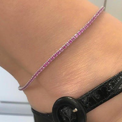 Silver tennis anklet