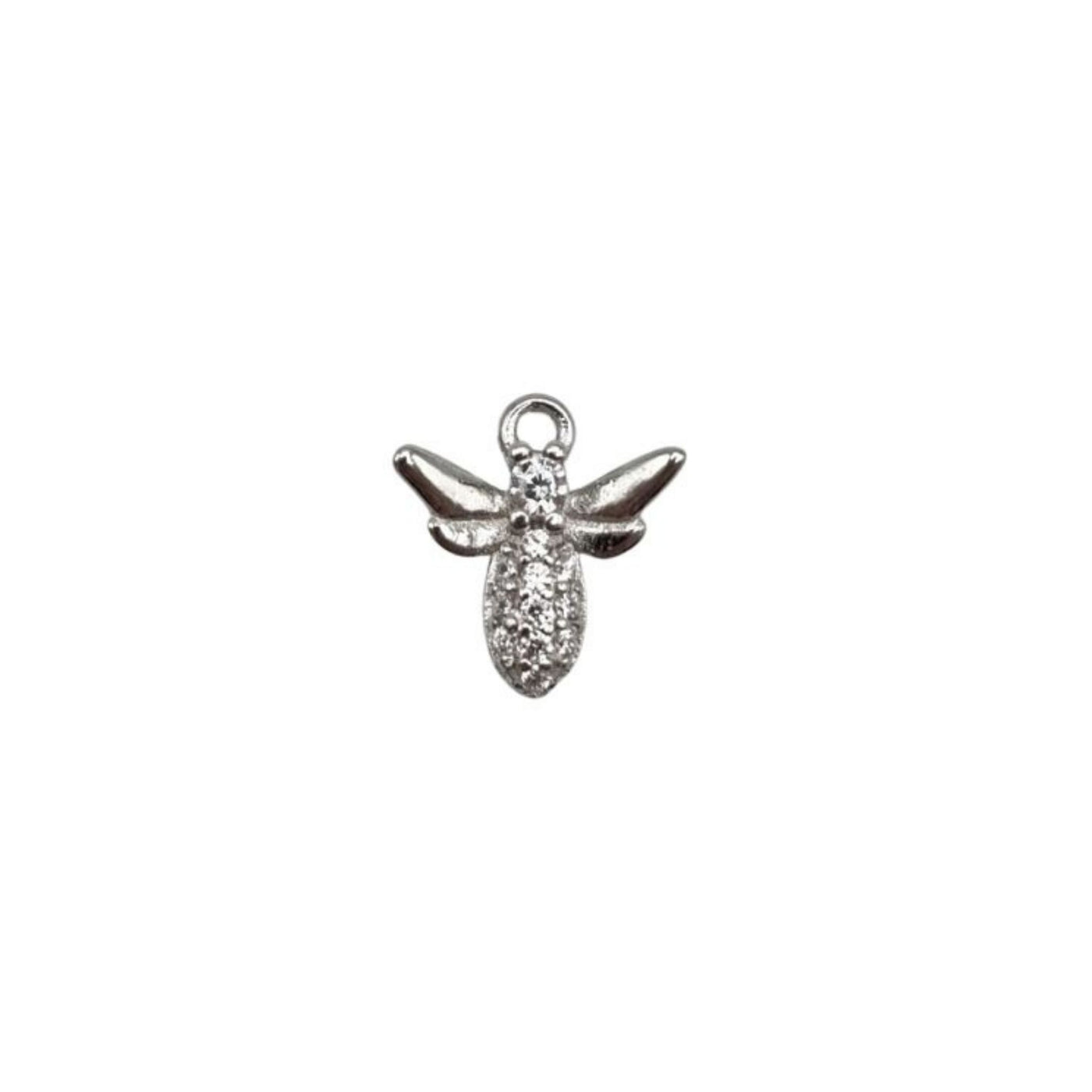 Pack of 5 Bee charms in silver
