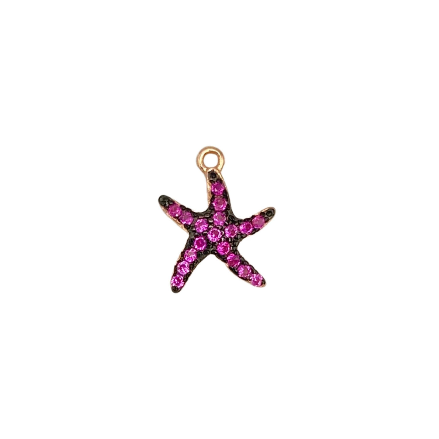 Pack of 5 Starfish pendants in silver - 8.7 mm