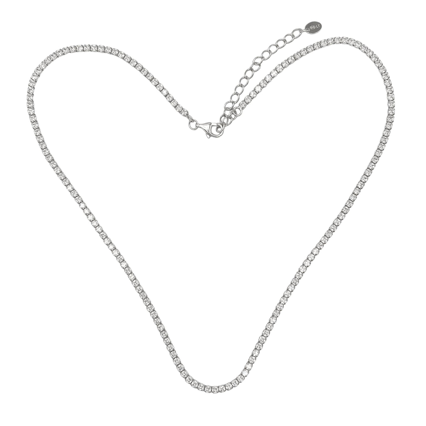 Silver machine tennis necklace - 2 mm