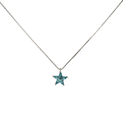 Silver necklace with star charm - 7 mm - rhodium
