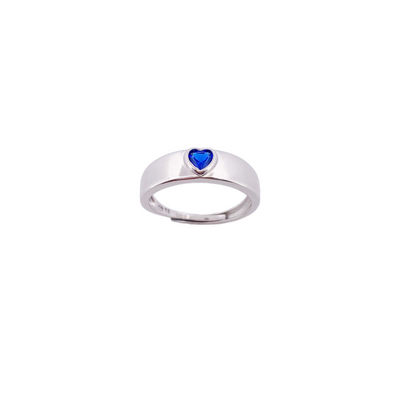 PLAIN RING WITH HEART CZ