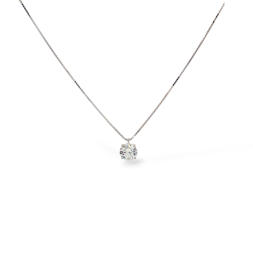 925 SILVER POINT LIGHT NECKLACE 5 mm rhodium