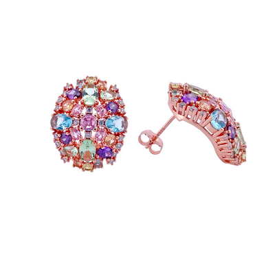 BOUQUET EARRINGS WITH MULTICOLOR STONES