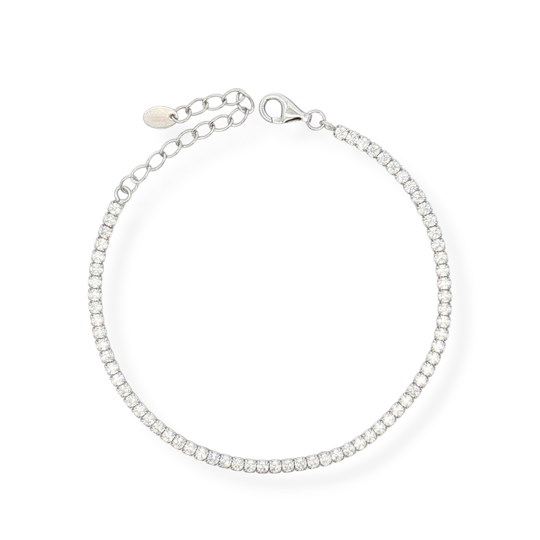 925 SILVER TENNIS MACHINE 16+4 CM rodium