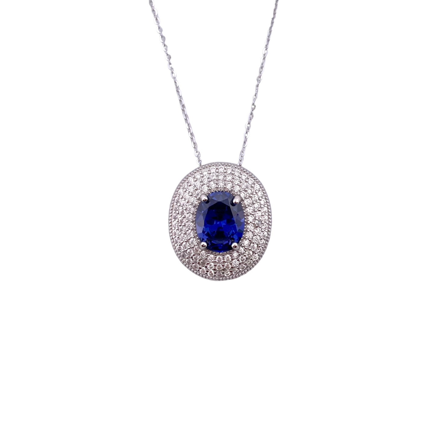 OVAL NECKLACE WITH CZ