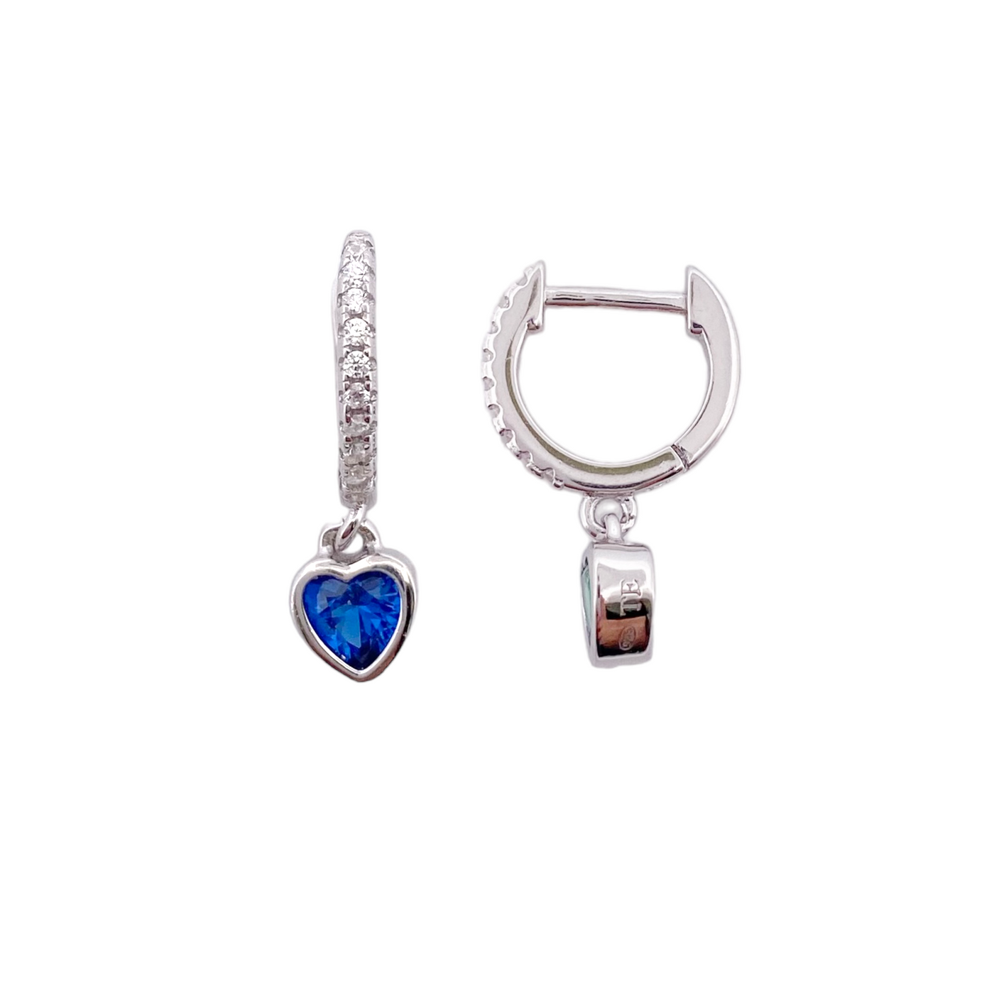 SILVER EARRINGS WITH HEART CHARM