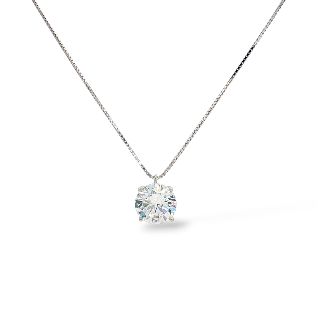 925 SILVER POINT LIGHT NECKLACE 8 mm rhodium