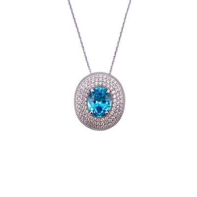 OVAL NECKLACE WITH CZ