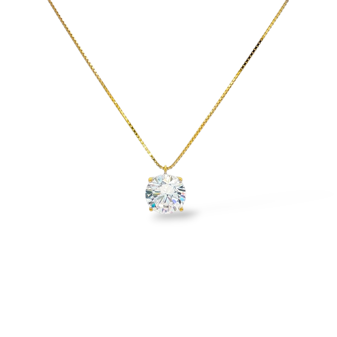 925 SILVER NECKLACE POINT LIGHT 8 mm yellow