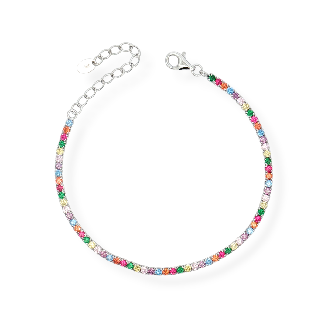 925 SILVER TENNIS MACHINE 16+4 CM rodium