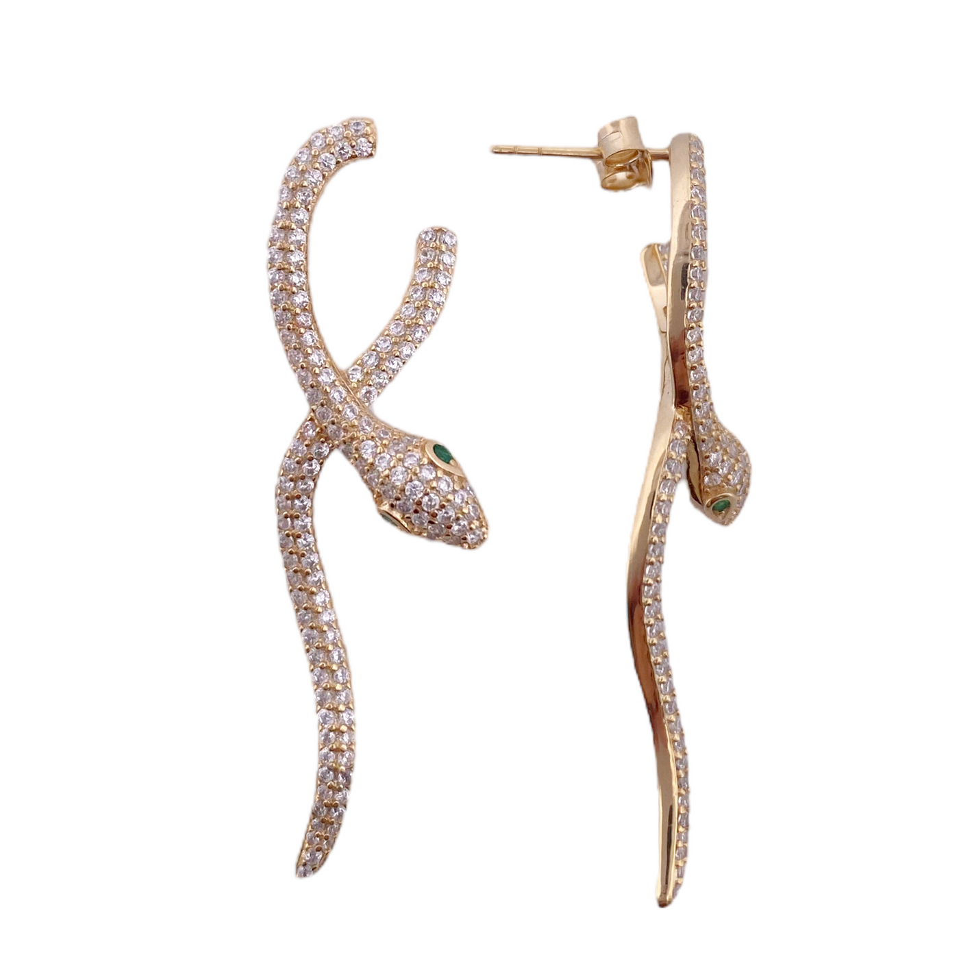 SNAKE EARRINGS WITH CZ