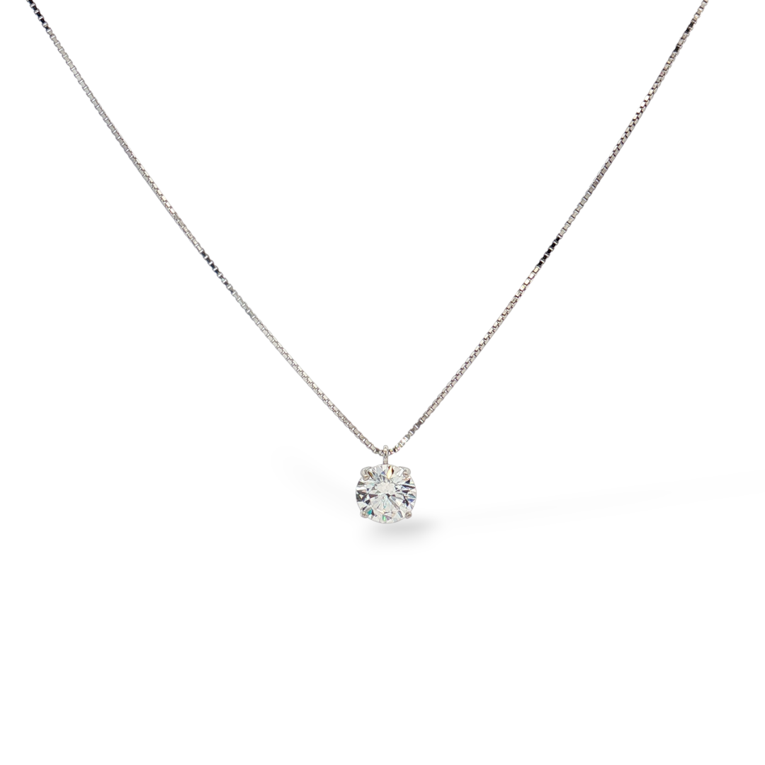 925 SILVER NECKLACE POINT LIGHT 6 mm rhodium