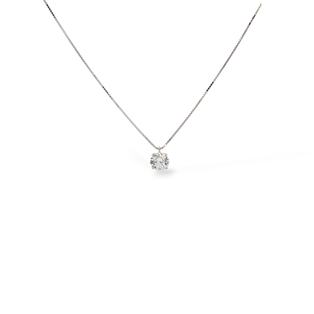 925 SILVER NECKLACE POINT LIGHT 4 mm rhodium