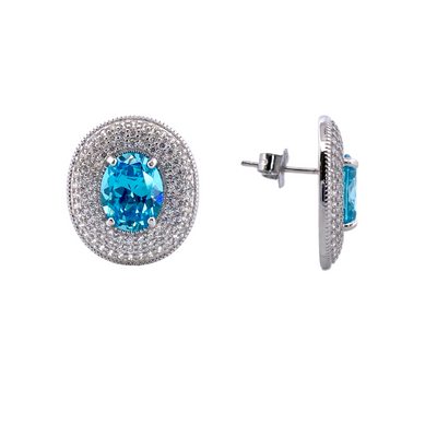 OVAL EARRINGS WITH CZ