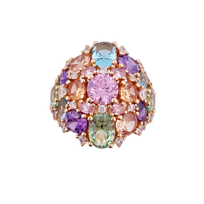 BOUQUET RING WITH MULTICOLOR STONES