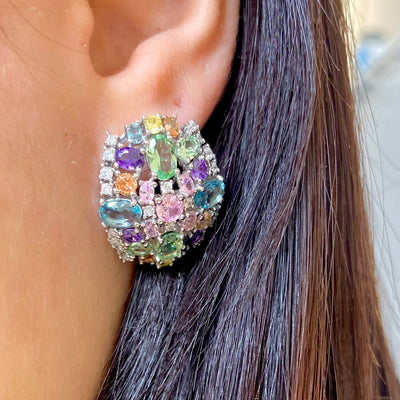 BOUQUET EARRINGS WITH MULTICOLOR STONES
