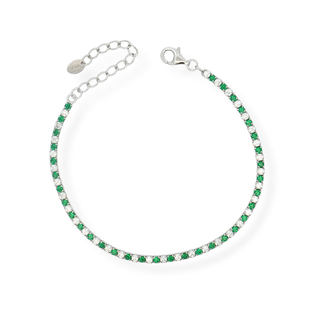 925 SILVER TENNIS MACHINE 16+4 CM rodium