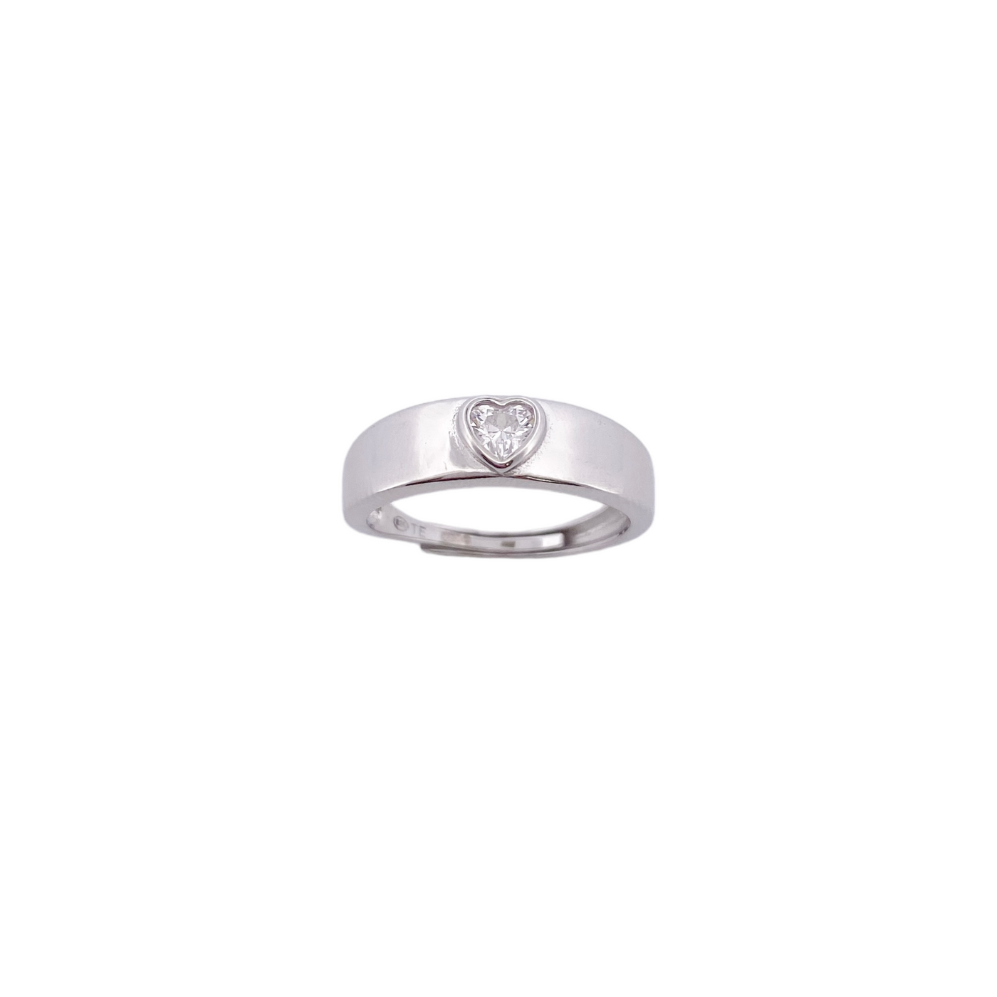 PLAIN RING WITH CZ HEART