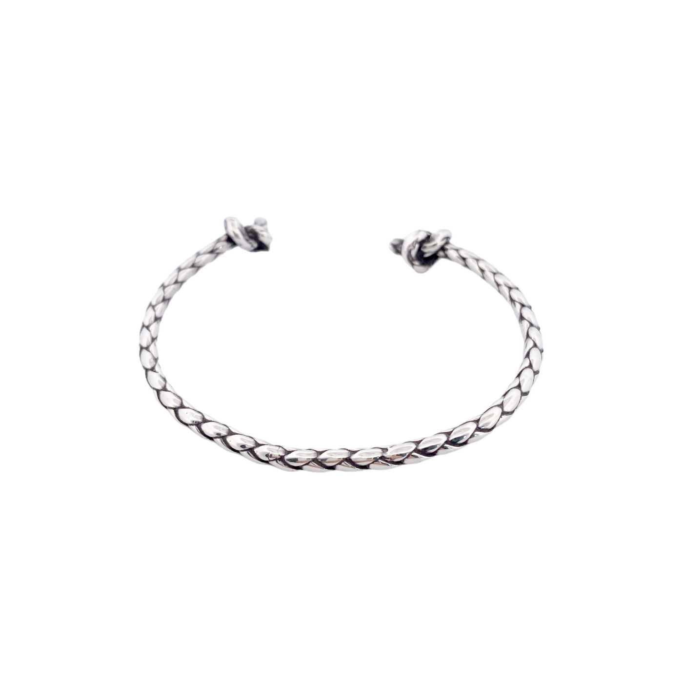 SILVER BANGLE WITH 2 KNOTS
