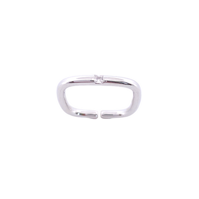 SILVER RING WITH SQUARE STONE