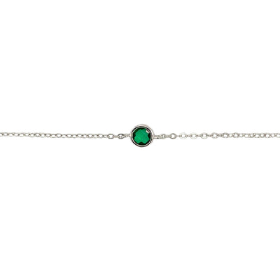 Silver anklet with connector - rhodium plated