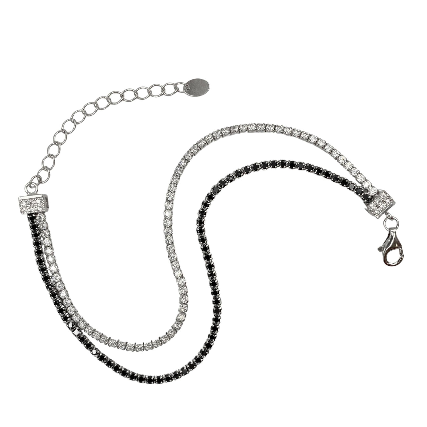 Silver 2 lines tennis bracelet