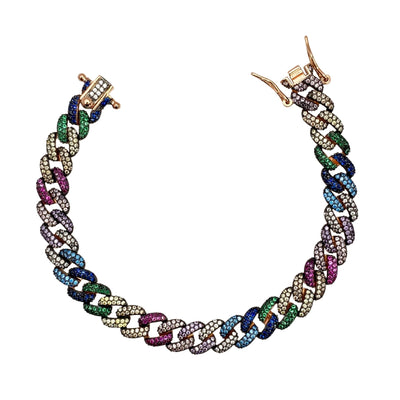 Silver groumette rainbow bracelet