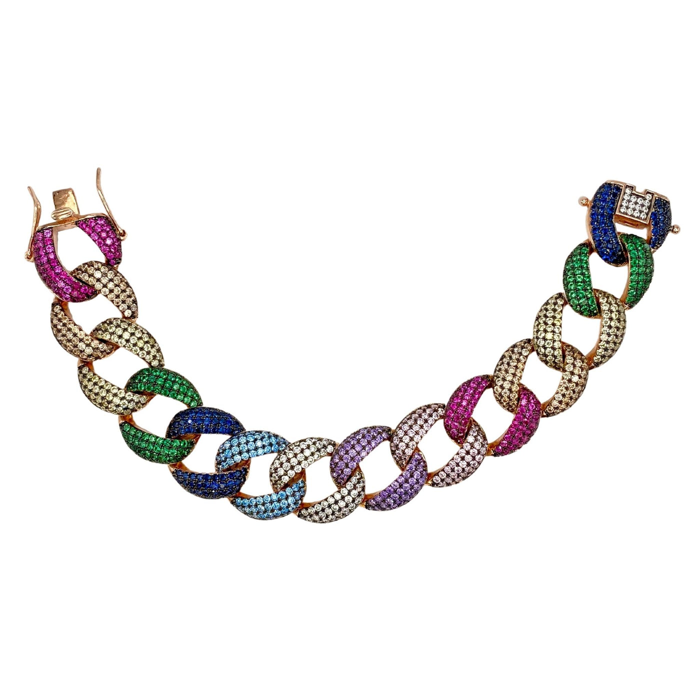 Silver groumette rainbow bracelet