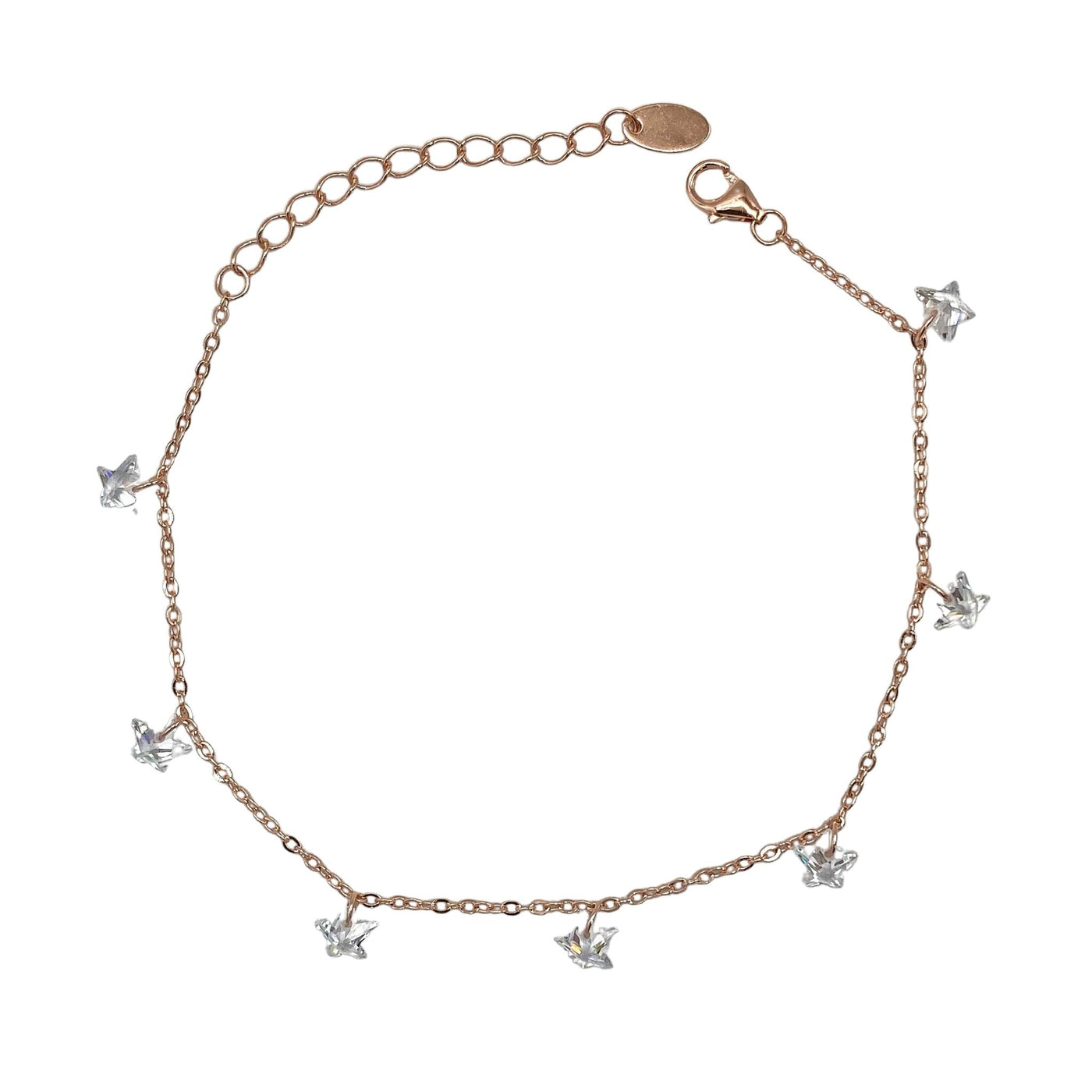 Silver bracelet with zirconia stars charms