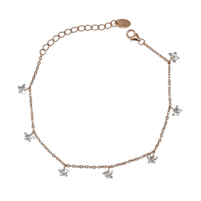 Silver bracelet with zirconia stars charms