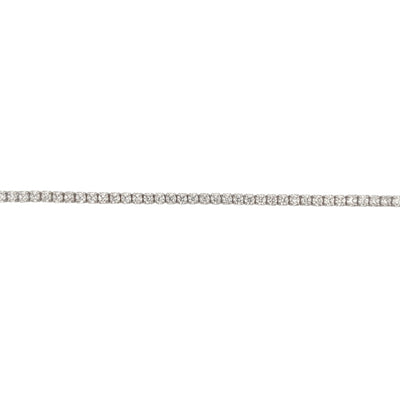 Silver machine tennis bracelet with white zirconia - 1.5 mm