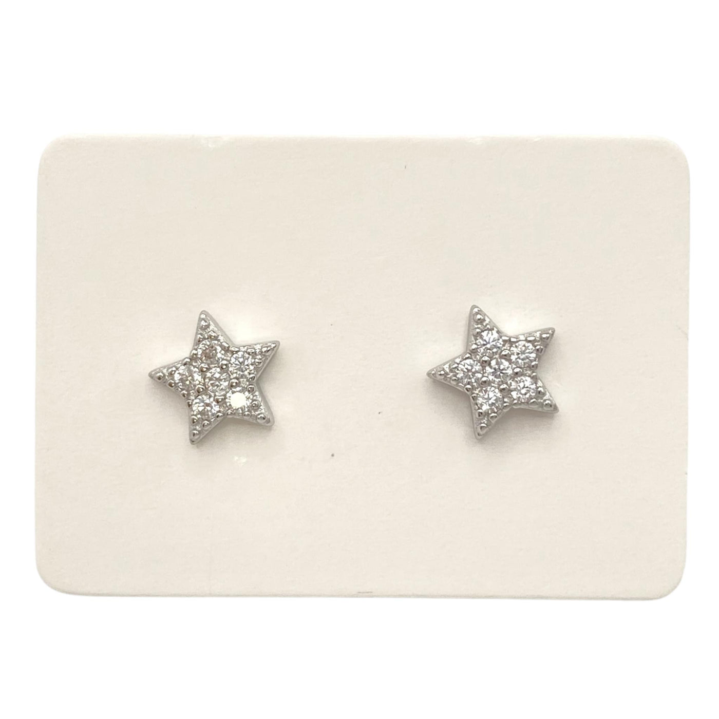 Pack of 5 silver stud star earrings - 7 mm