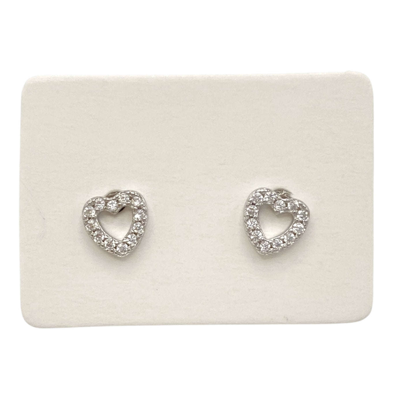 Pack of 5 silver stud heart earrings - 6.3 mm