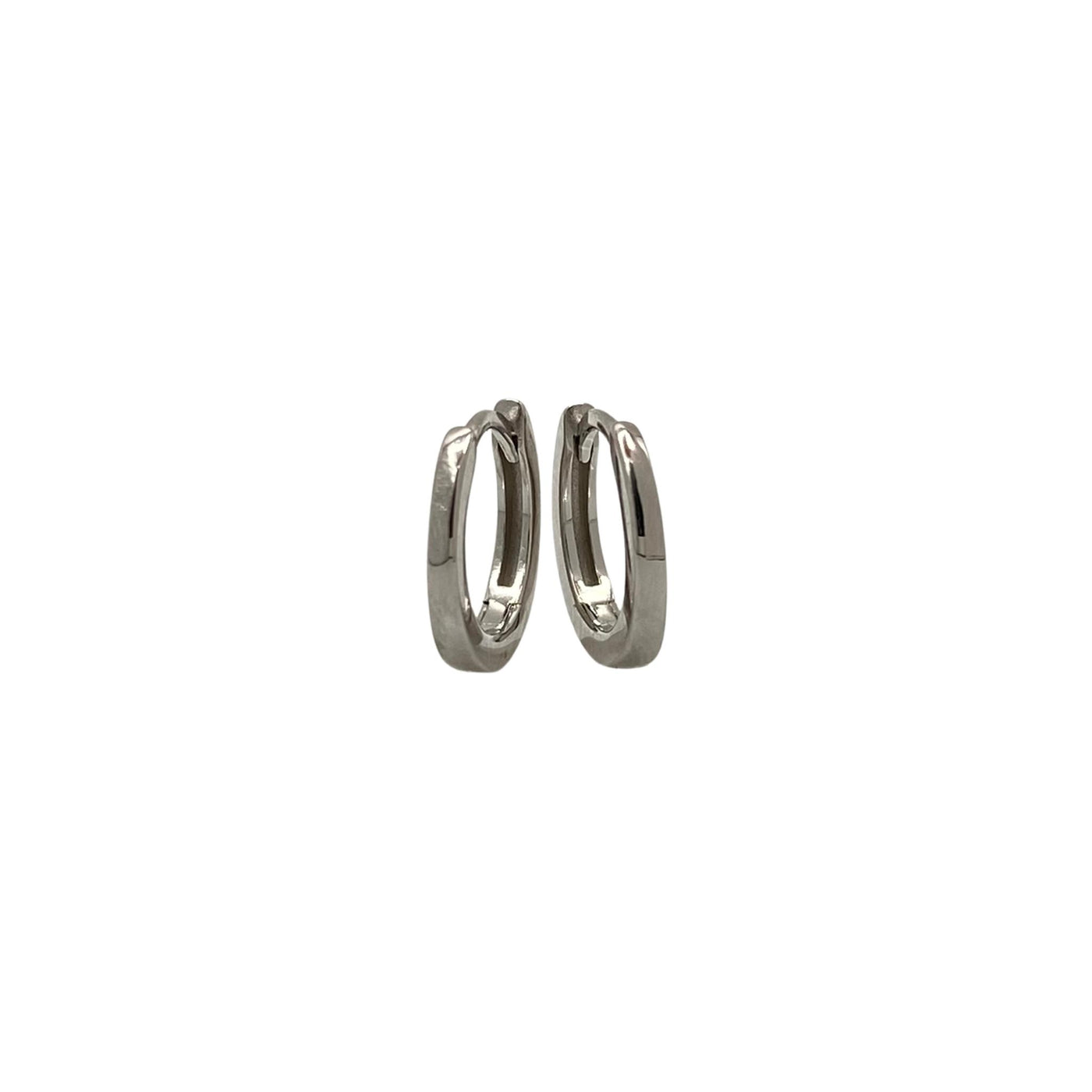 Silver plain hoop earrings - 12.50 mm