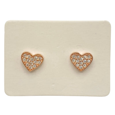 Pack of 5 silver stud heart earrings - 7.5 mm
