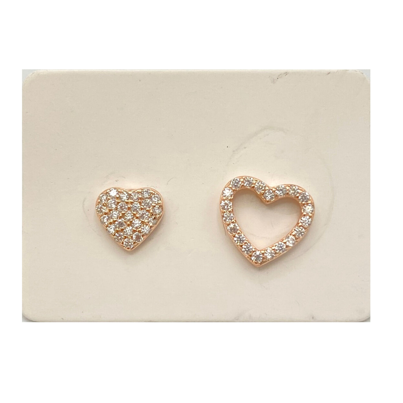 Pack of 5 silver stud heart earrings - 6-9 mm