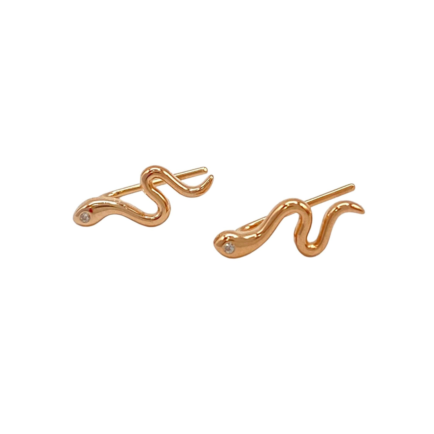 Silver earrings with snake