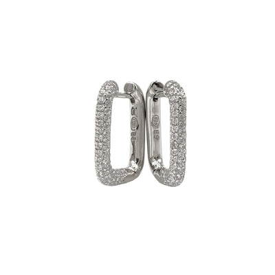 Silver earrings with zirconia - 14,50 x 18 mm