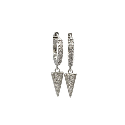 Silver earrings with triangle charms - 10.40 mm