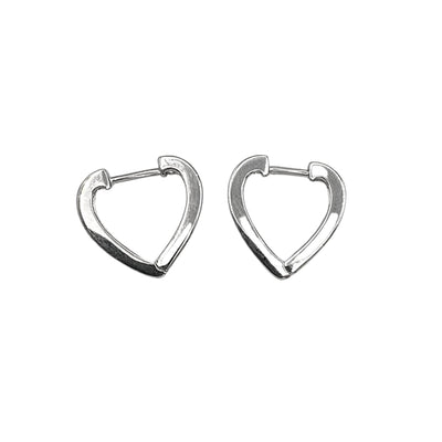 Silver heart-shaped earrings with zirconia - 16.40 mm