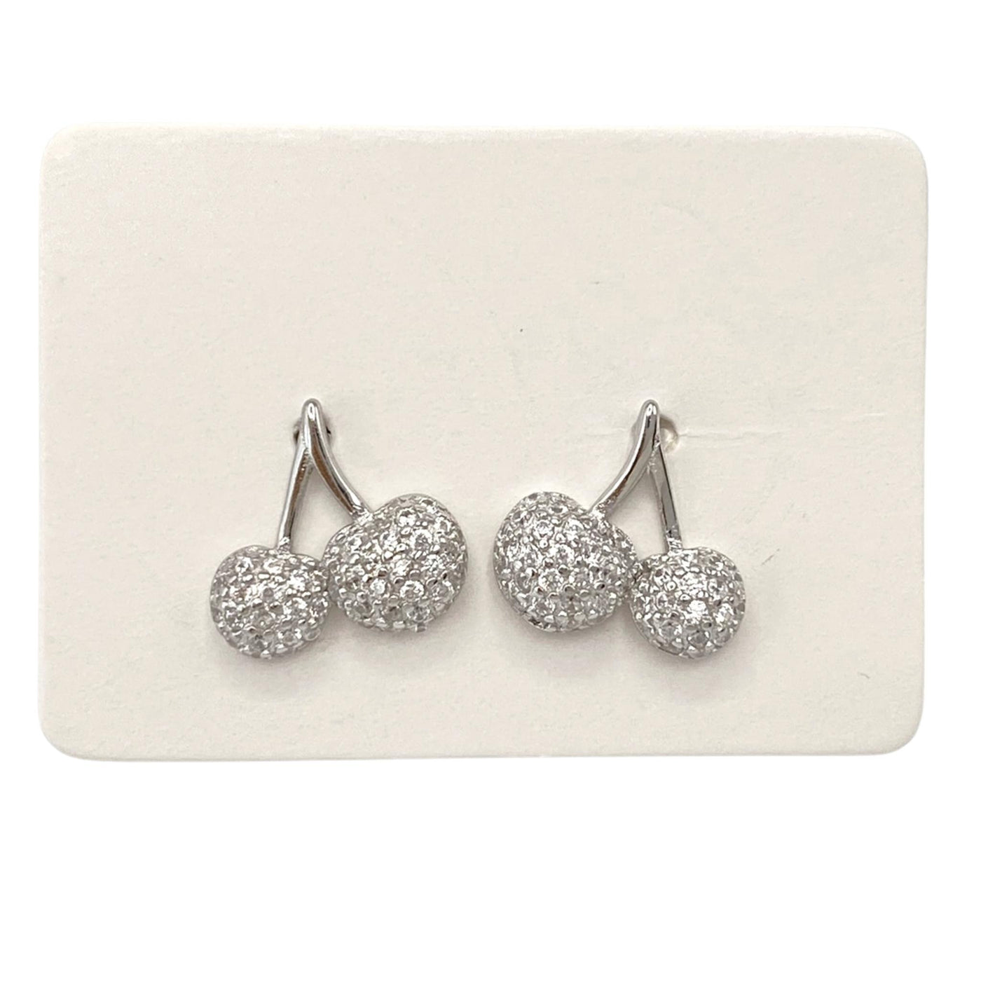 Pack of 5 silver stud cherries earrings