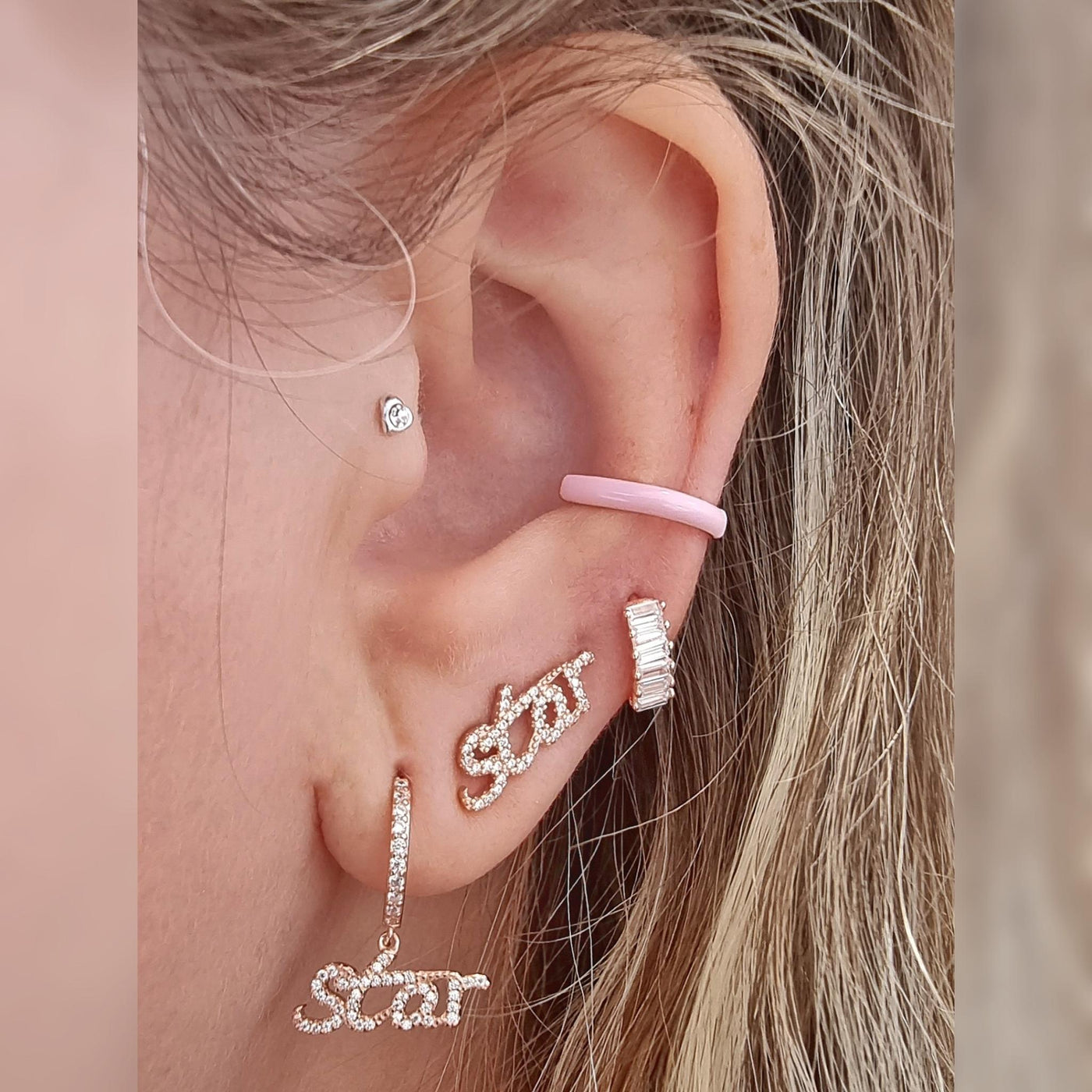 Silver earrings with star charm