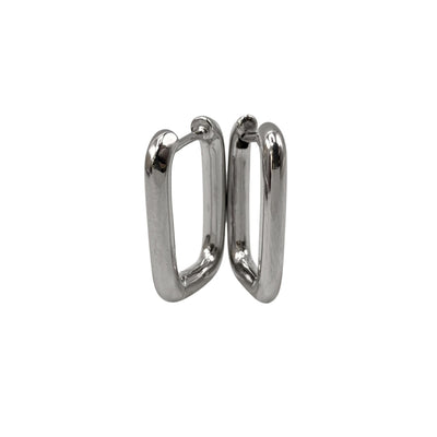 Silver plain earrings - 14,40 x 17,80 mm